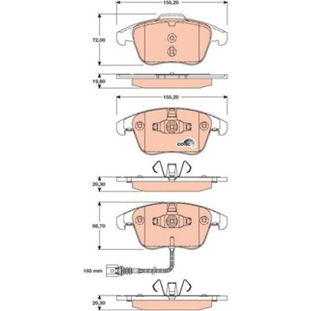 GDB1762 Комплект тормозных колодок, дисковый тормоз TRW     