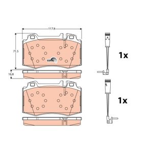 GDB1543 TRW Piduriklotside komplekt, ketaspidur     