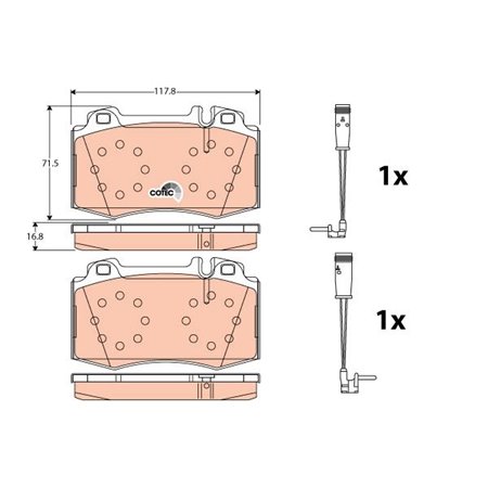 GDB1543 Комплект тормозных колодок, дисковый тормоз TRW