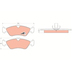 GDB1263 Комплект тормозных колодок, дисковый тормоз TRW     