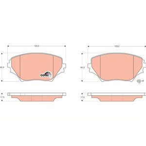 GDB3251 TRW Piduriklotside komplekt, ketaspidur     