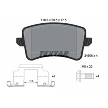 2460602 Bromsbeläggssats, skivbroms TEXTAR
