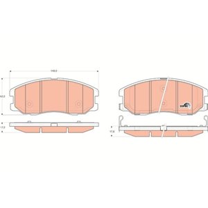 GDB1715 TRW Piduriklotside komplekt, ketaspidur     