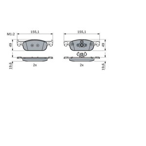 0 986 424 021 Brake Pad Set, disc brake BOSCH - Top1autovaruosad