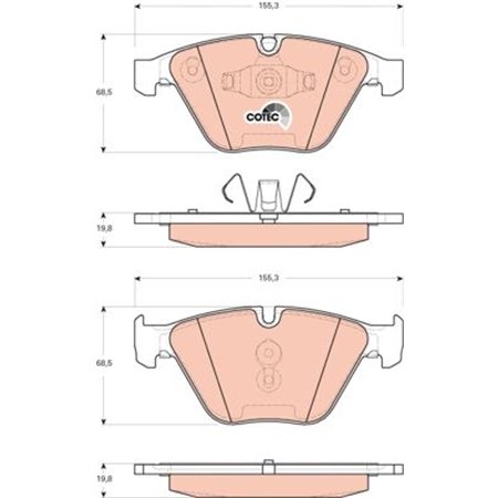 GDB1729 Piduriklotsi komplekt,ketaspidur TRW