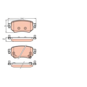 GDB3632 TRW Piduriklotside komplekt  keta - Top1autovaruosad