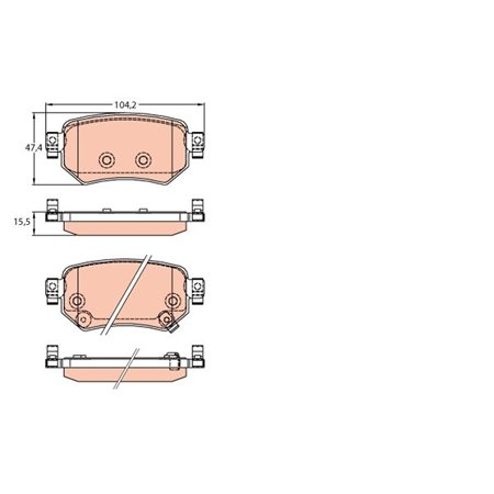 GDB3632 Brake Pad Set, disc brake TRW