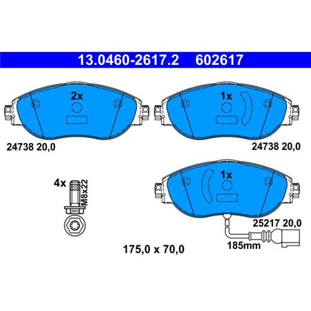 13.0460-2617.2 Brake Pad Set, disc brake ATE