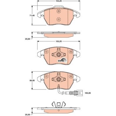 GDB1807 Piduriklotsi komplekt,ketaspidur TRW