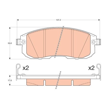 GDB3616 Brake Pad Set, disc brake TRW