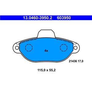 13.0460-3950.2 Brake Pad Set, disc brake ATE - Top1autovaruosad