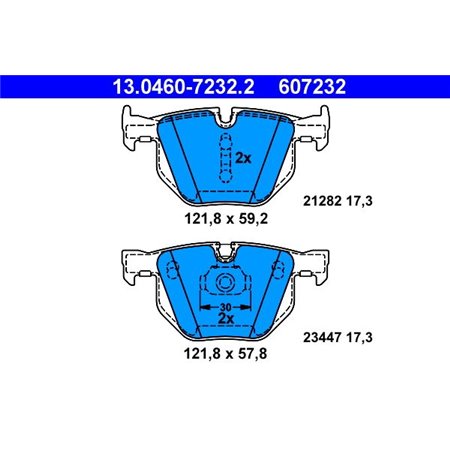 13.0460-7232.2 Комплект тормозных колодок, дисковый тормоз ATE