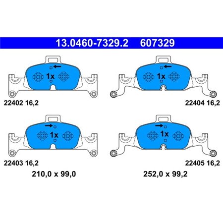 13.0460-7329.2 Комплект тормозных колодок, дисковый тормоз ATE