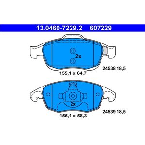 13.0460-7229.2 Комплект тормозных колодок, дисковый тормоз ATE - Top1autovaruosad