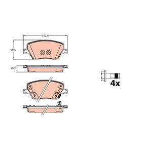 GDB2151 Комплект тормозных колодок, дисковый тормоз TRW - Top1autovaruosad
