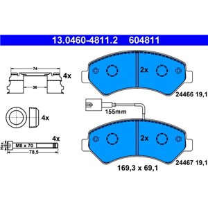 13.0460-4811.2 Brake Pad Set, disc brake ATE - Top1autovaruosad