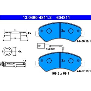 13.0460-4811.2 Bromsbeläggssats, skivbroms ATE - Top1autovaruosad