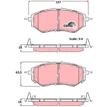 GDB3372 Комплект тормозных колодок, дисковый тормоз TRW     