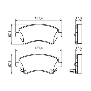 0 986 424 735 BOSCH Piduriklotside komplekt, ketaspidur     