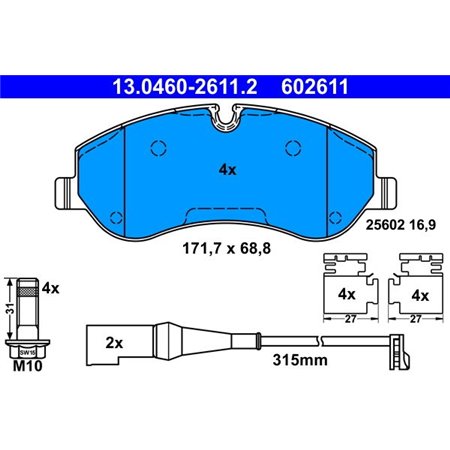 13.0460-2611.2 Brake Pad Set, disc brake ATE