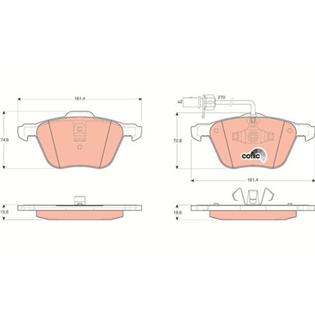 GDB1460 Brake Pad Set, disc brake TRW