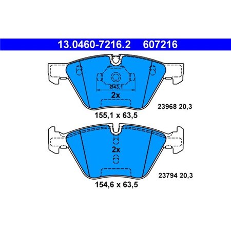 13.0460-7216.2 Brake Pad Set, disc brake ATE