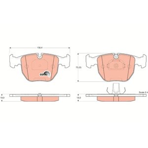 GDB1261 Комплект тормозных колодок, дисковый тормоз TRW     