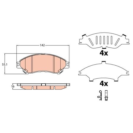 GDB3633 Brake Pad Set, disc brake TRW