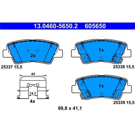 13.0460-5650.2 Brake Pad Set, disc brake ATE