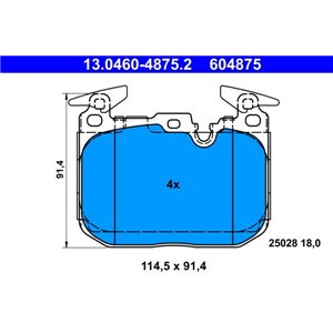 13.0460-4875.2 Комплект тормозных колодок, дисковый тормоз ATE - Top1autovaruosad