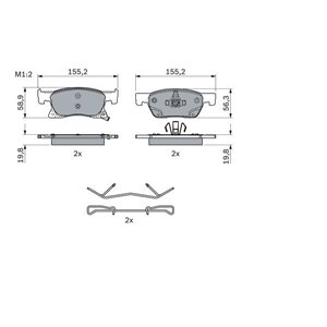 0 986 424 332 Brake Pad Set, disc brake BOSCH - Top1autovaruosad