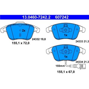 13.0460-7242.2 Brake Pad Set, disc brake ATE - Top1autovaruosad