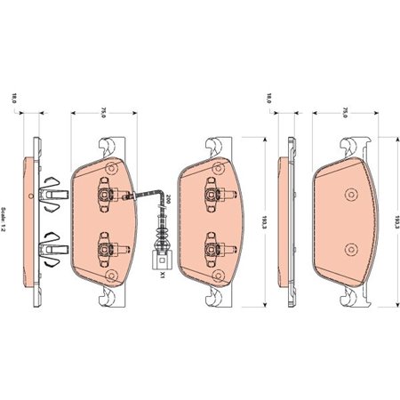 GDB1887 Brake Pad Set, disc brake TRW