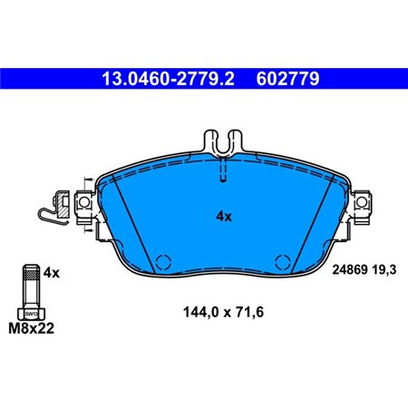 13.0460-2779.2 Brake Pad Set, disc brake ATE