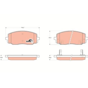 GDB3369 Комплект тормозных колодок, дисковый тормоз TRW     