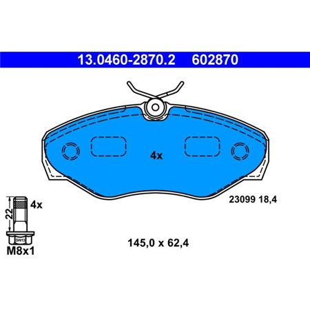 13.0460-2870.2 Brake Pad Set, disc brake ATE