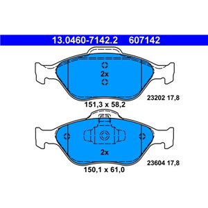 13.0460-7142.2 Piduriklotsi komplekt,ketaspidur ATE - Top1autovaruosad