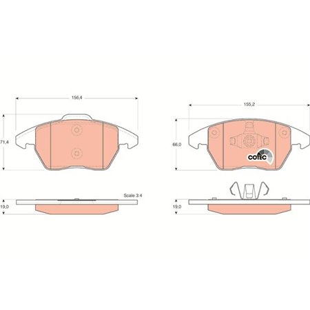 GDB1605 Brake Pad Set, disc brake TRW