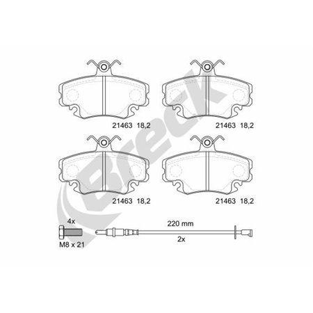 21463 00 702 10 Brake Pad Set, disc brake BRECK