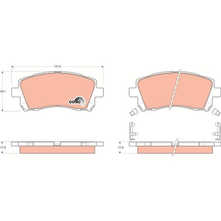 GDB3217 Комплект тормозных колодок, дисковый тормоз TRW     