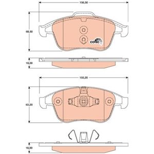 GDB1808 Piduriklotsi komplekt,ketaspidur TRW - Top1autovaruosad