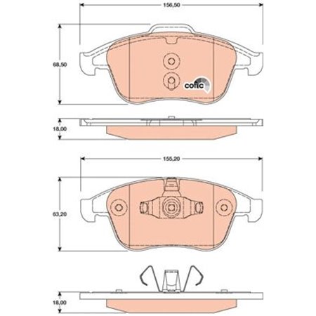 GDB1808 Piduriklotsi komplekt,ketaspidur TRW