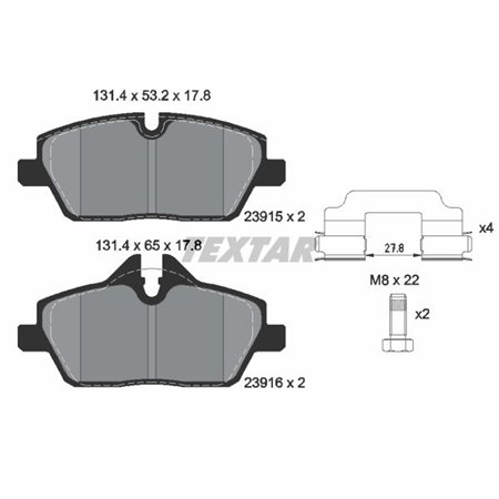 2391503 Piduriklotsi komplekt,ketaspidur TEXTAR