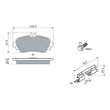 0 986 424 469 Brake Pad Set, disc brake BOSCH