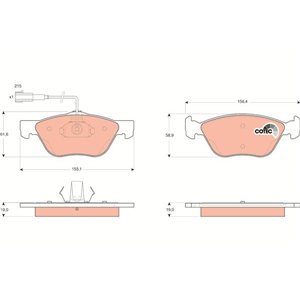 GDB1445 Комплект тормозных колодок, дисковый тормоз TRW     