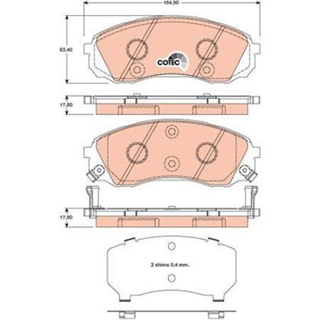 GDB3448 Комплект тормозных колодок, дисковый тормоз TRW     