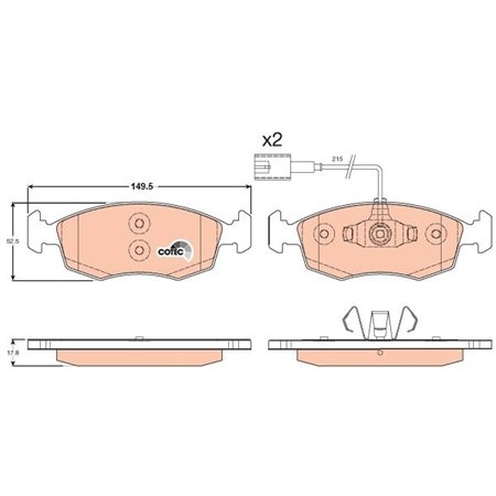 GDB1900 Brake Pad Set, disc brake TRW