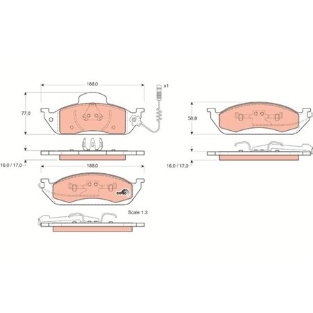 GDB1378  Brake pads set TRW 