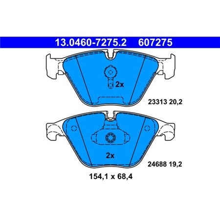 13.0460-7275.2 Комплект тормозных колодок, дисковый тормоз ATE