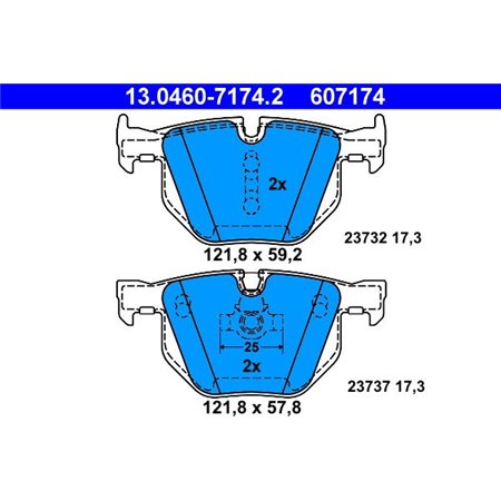 13.0460-7174.2 Brake Pad Set, disc brake ATE